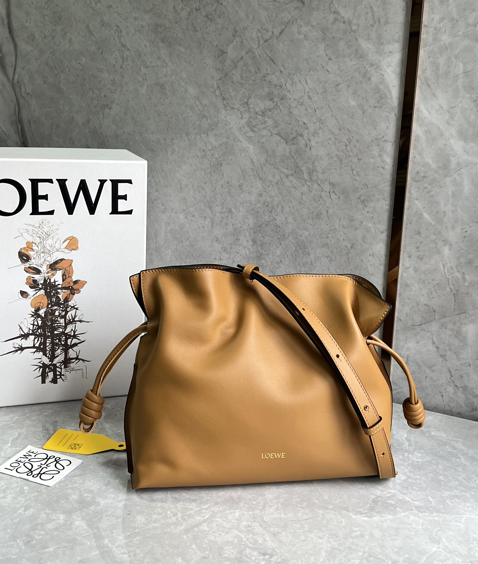 Loewe Medium Flamenco Clutch in Nappa Calfskin Warm Desert